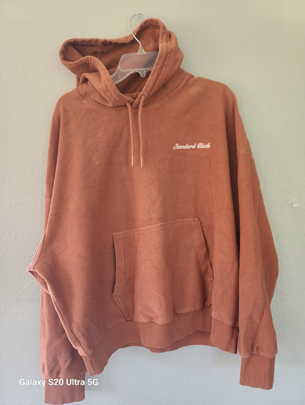 Standard Cloth Men's Burnt Orange Hoodie Sweatshirt  Large